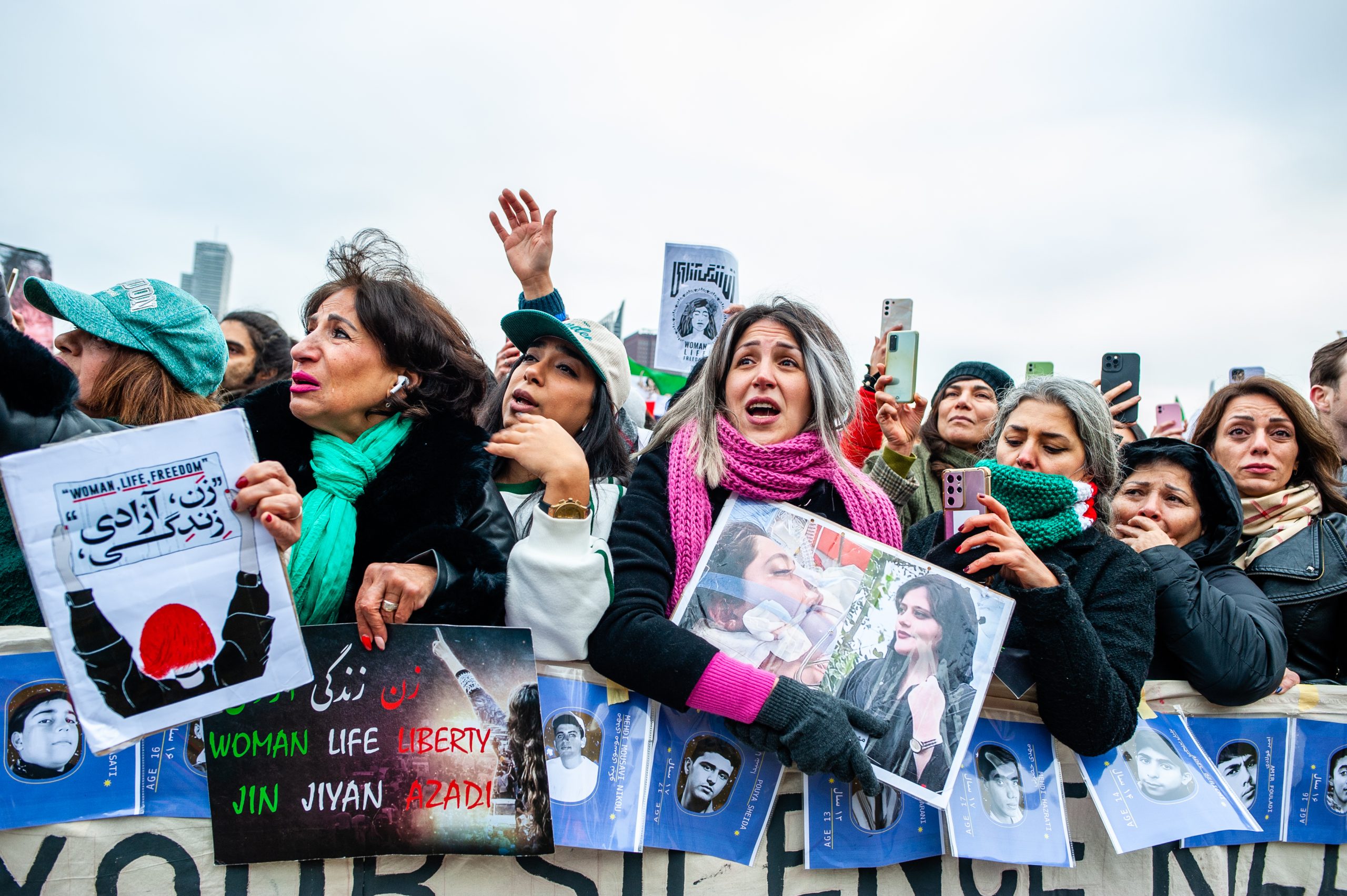 Iranian women protested at the Hague as defiance against the regime went global in 2022